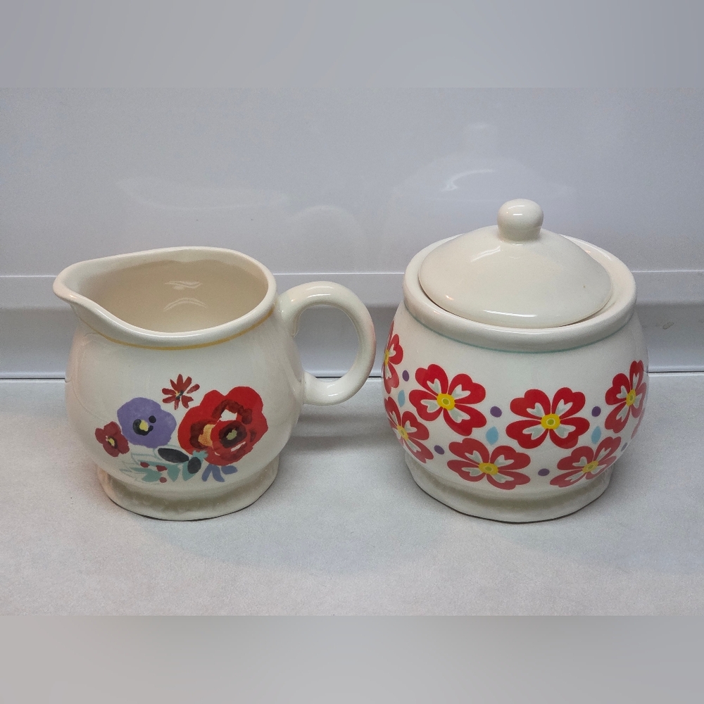 The Pioneer Woman Floral Ceramic Cream & Sugar Bowl Dishes
